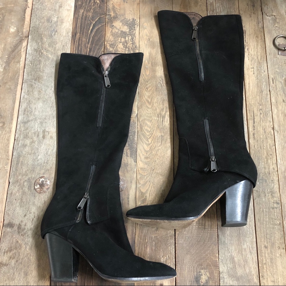 Donald J Pliner Sandora Zip Detail Suede Boots